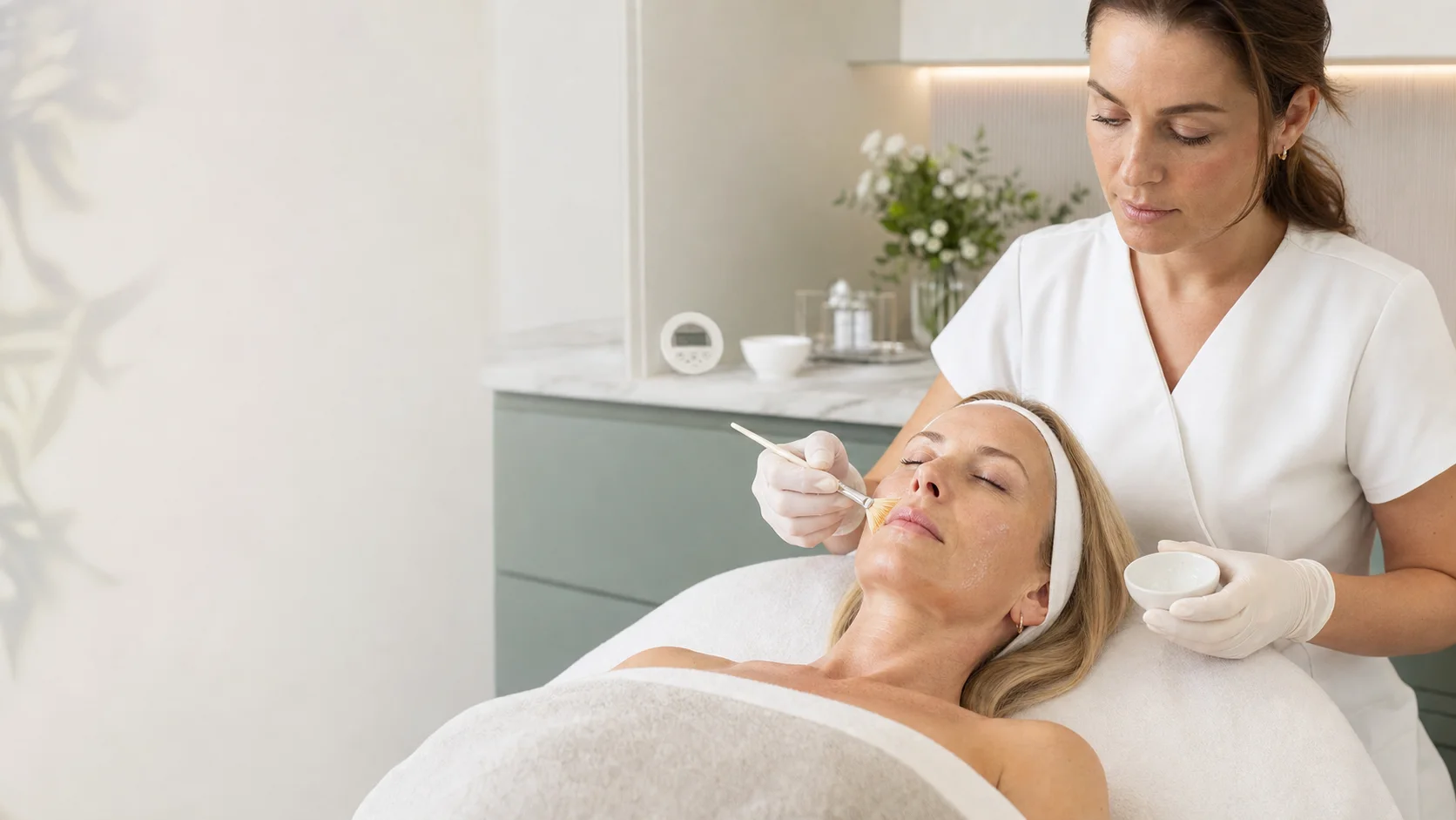 Professionelle Säurepeeling Schulung mit kontrollierter Anwendung